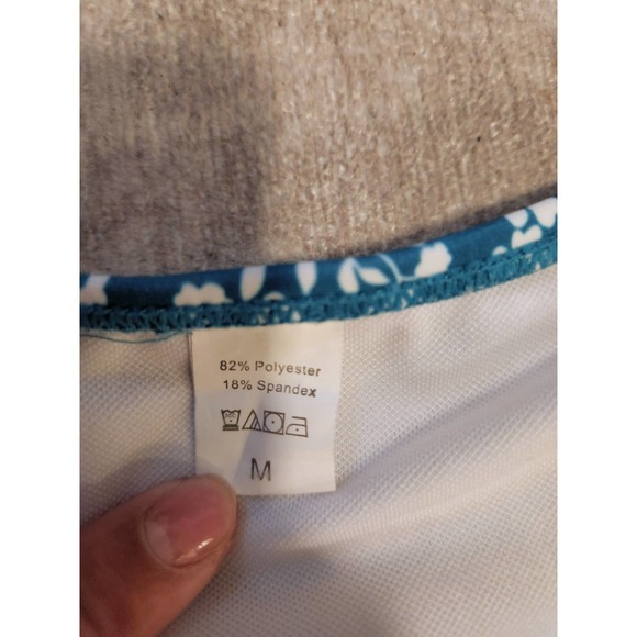 NWOT Mooslover Teal High Waisted Bandeau Bikini Two Piece Swimsuit, Women's M - Picture 10 of 10